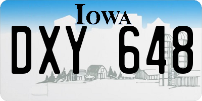 IA license plate DXY648