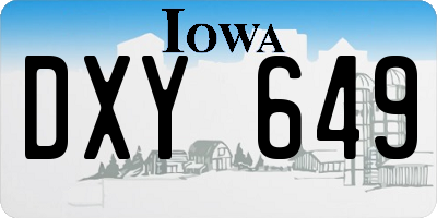 IA license plate DXY649
