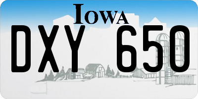 IA license plate DXY650