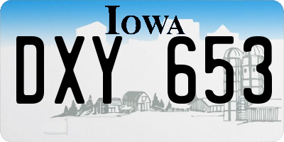 IA license plate DXY653