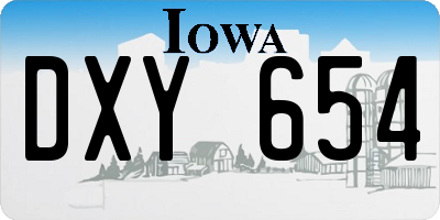 IA license plate DXY654