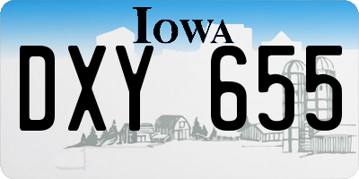 IA license plate DXY655