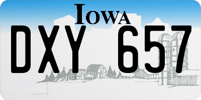 IA license plate DXY657