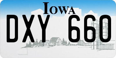IA license plate DXY660