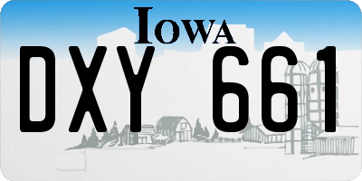 IA license plate DXY661