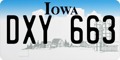 IA license plate DXY663