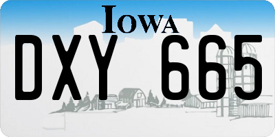 IA license plate DXY665