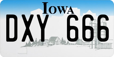 IA license plate DXY666