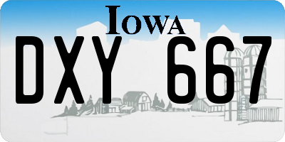 IA license plate DXY667