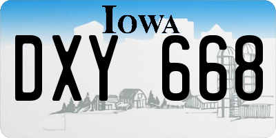 IA license plate DXY668