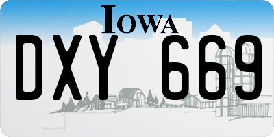 IA license plate DXY669