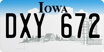 IA license plate DXY672