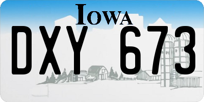 IA license plate DXY673