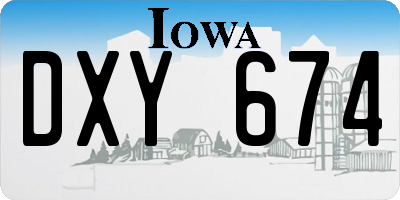 IA license plate DXY674