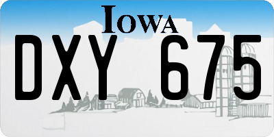 IA license plate DXY675