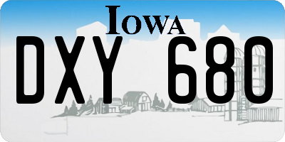IA license plate DXY680