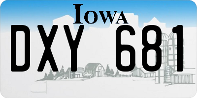 IA license plate DXY681