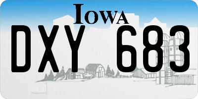 IA license plate DXY683