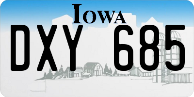 IA license plate DXY685