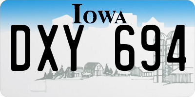 IA license plate DXY694