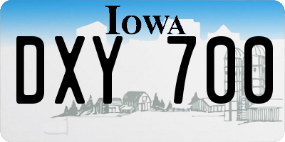 IA license plate DXY700