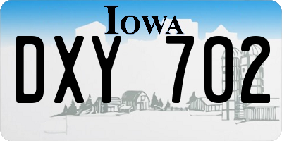 IA license plate DXY702