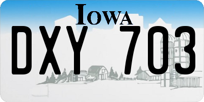 IA license plate DXY703
