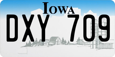 IA license plate DXY709