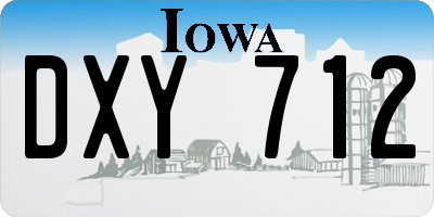 IA license plate DXY712