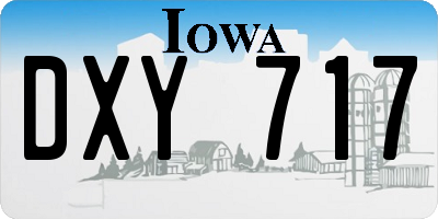 IA license plate DXY717