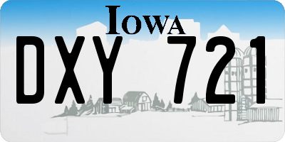 IA license plate DXY721