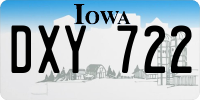 IA license plate DXY722