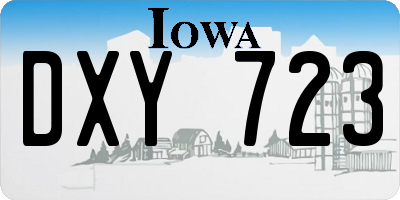 IA license plate DXY723