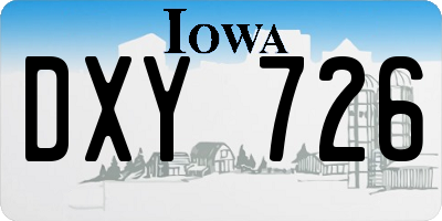 IA license plate DXY726
