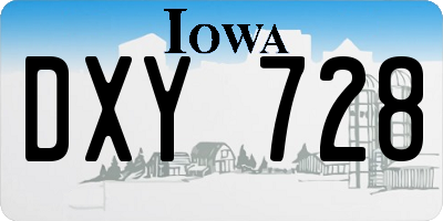 IA license plate DXY728