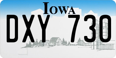 IA license plate DXY730