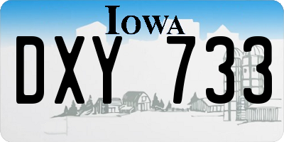 IA license plate DXY733