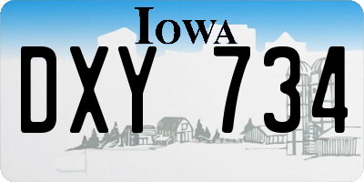 IA license plate DXY734