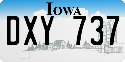 IA license plate DXY737
