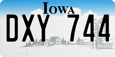 IA license plate DXY744