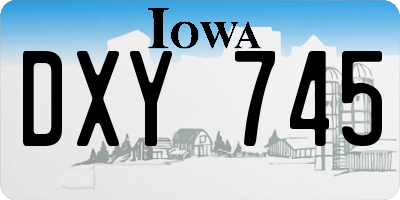 IA license plate DXY745