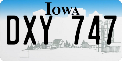 IA license plate DXY747