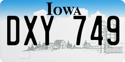 IA license plate DXY749