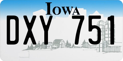 IA license plate DXY751