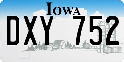 IA license plate DXY752