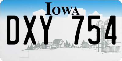 IA license plate DXY754