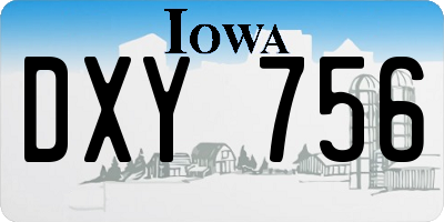 IA license plate DXY756