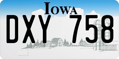 IA license plate DXY758