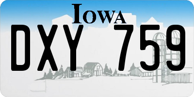 IA license plate DXY759