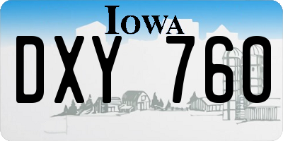 IA license plate DXY760